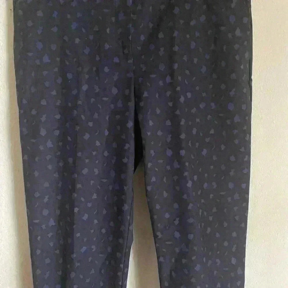 Boden Leopard Print Navy Tapered Stretch Crop Workwear Office Trousers Size 8L - Picture 5 of 11